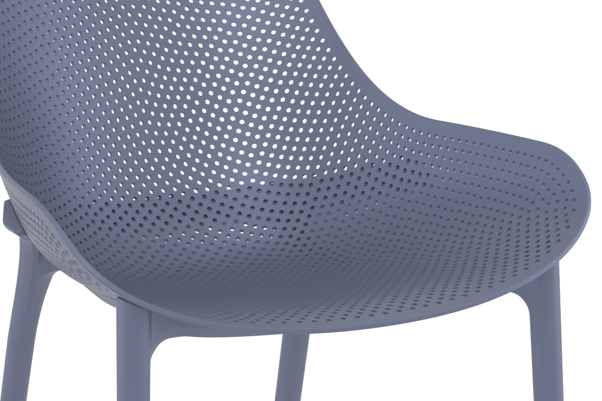 Chaises lounge empilables grises int�rieur / ext�rieur (lot de 4) OSKOL