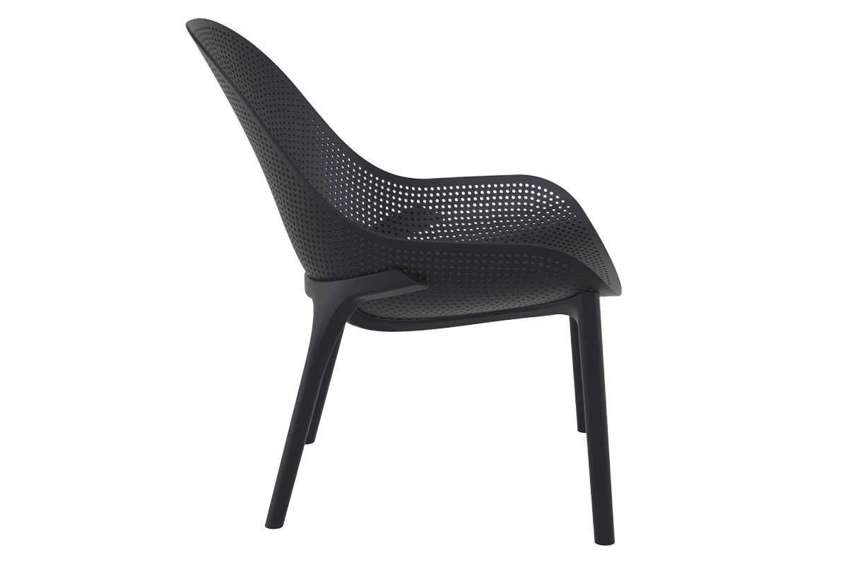 Chaises lounge empilables noires intrieur / extrieur (lot de 4) OSKOL