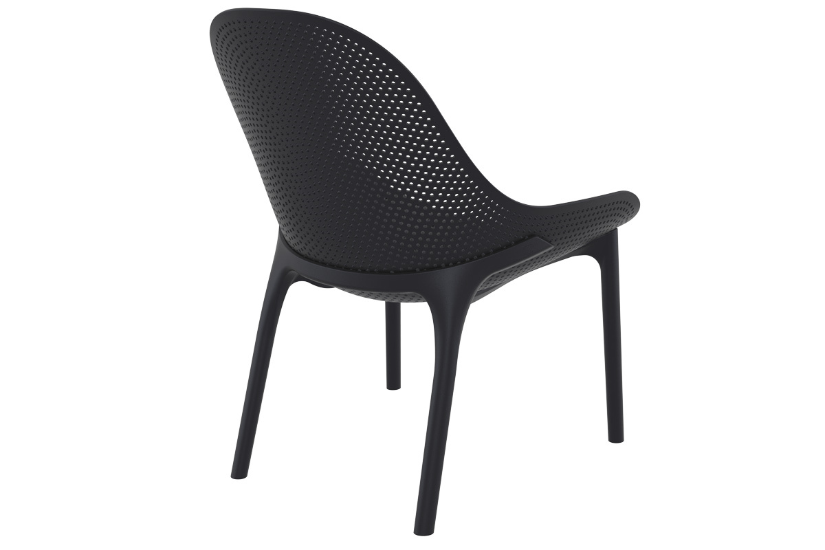 Chaises lounge empilables noires intrieur / extrieur (lot de 4) OSKOL