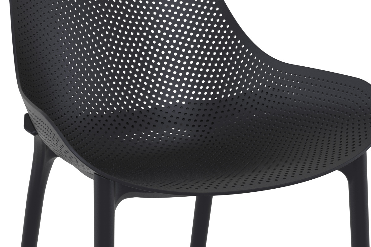 Chaises lounge empilables noires intrieur / extrieur (lot de 4) OSKOL