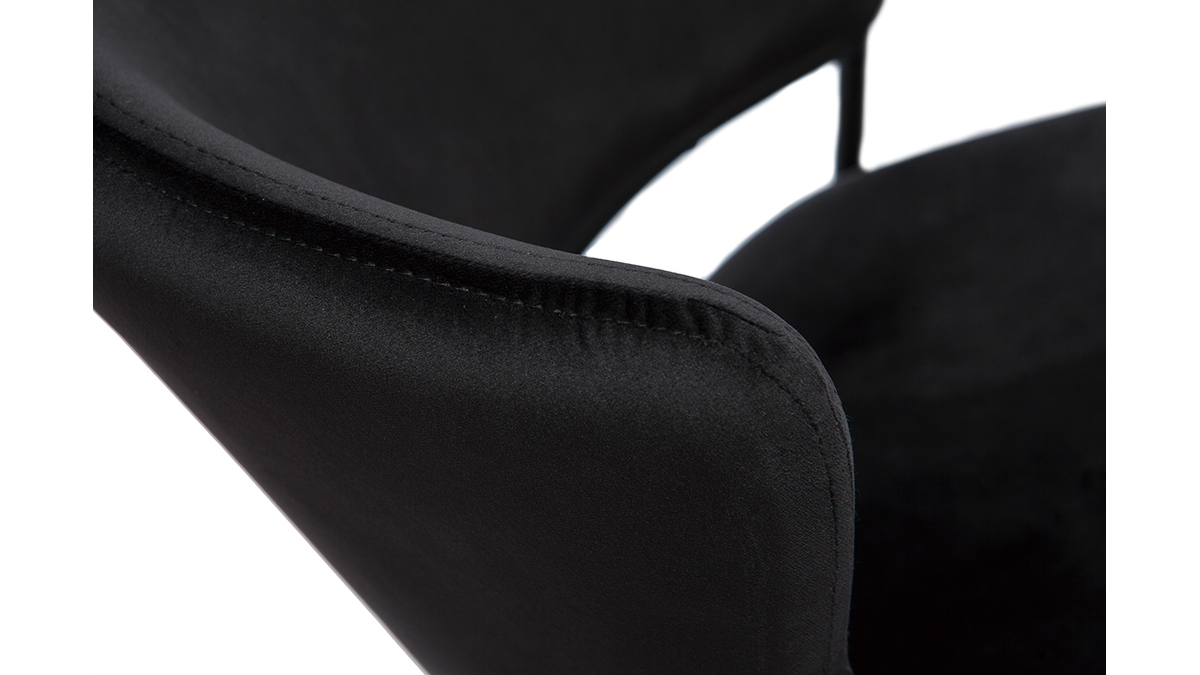 Chaises noires en tissu velours et métal (lot de 2) FELIZ