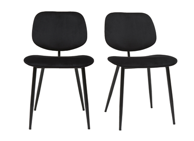 Chaises noires en tissu velours et métal (lot de 2) TOBIAS