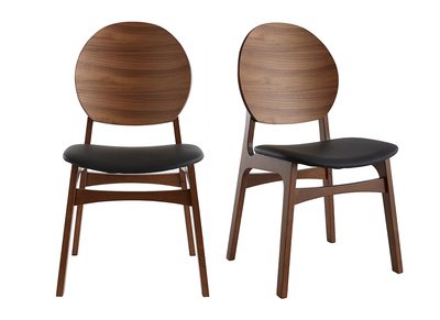 Chaises noires et bois foncé (lot de 2) ELTON