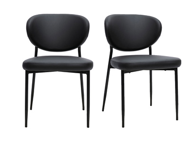 Chaises noires et m&eacute;tal (lot de 2) BREKA