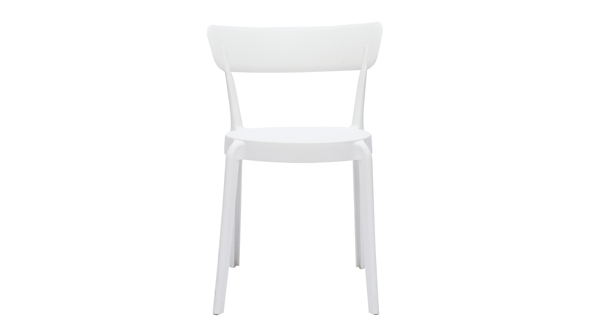 Chaises plastique blanc empilables intérieur/extérieur (lot de 2) RIOS