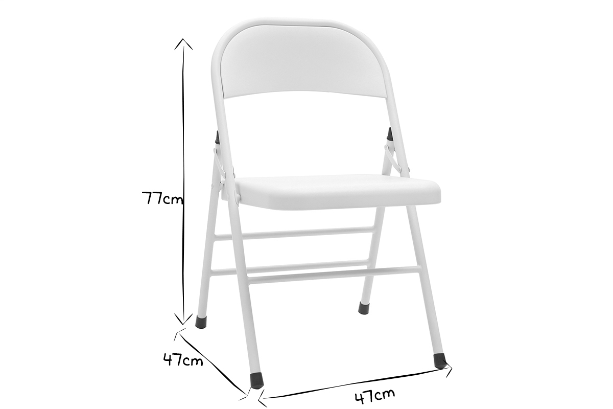 Chaises pliantes blanches (lot de 2) ALI