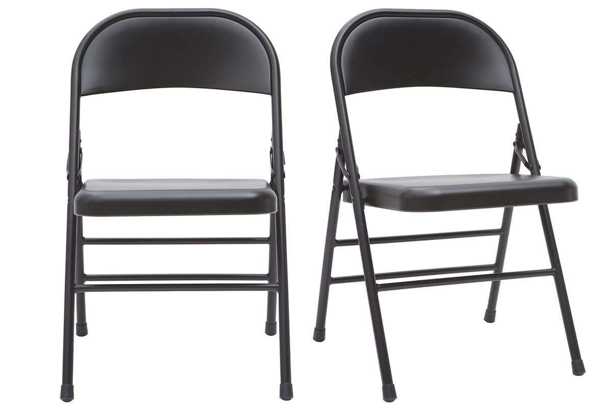 Chaises pliantes noires (lot de 2) ALI