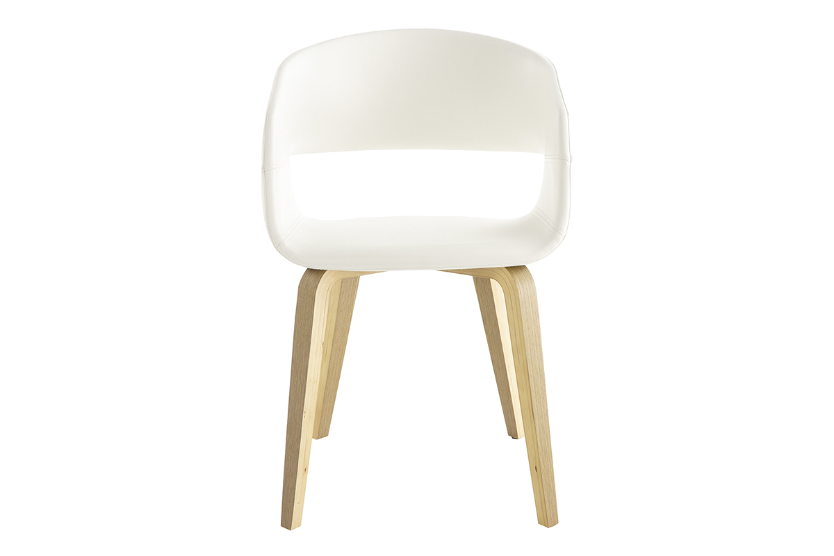 Chaises scandinaves blanc et bois (lot de 2) SLAM