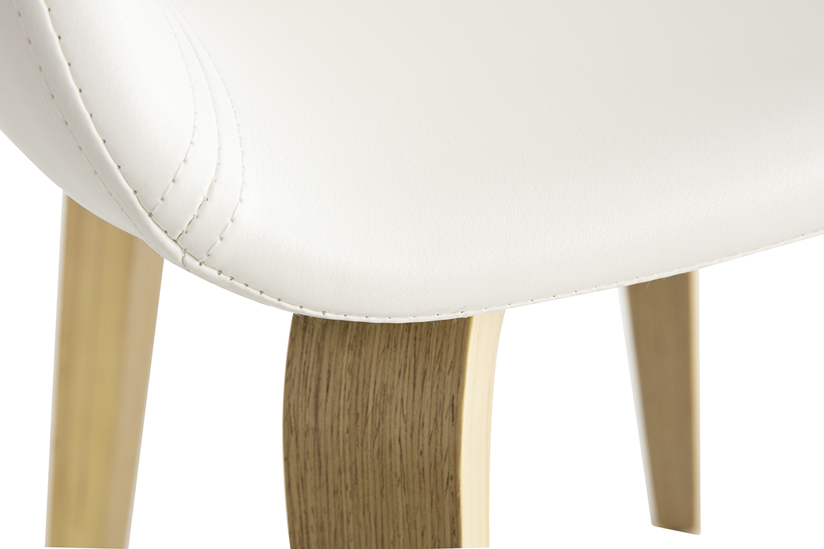 Chaises scandinaves blanc et bois (lot de 2) SLAM