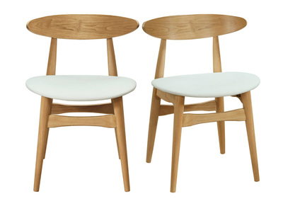 Chaises scandinaves bois clair et blanc (lot de 2) WALFORD
