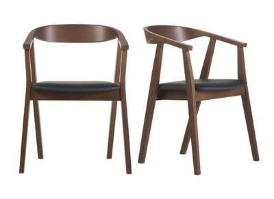 Chaises scandinaves design noir et bois foncé (lot de 2) BAHIA