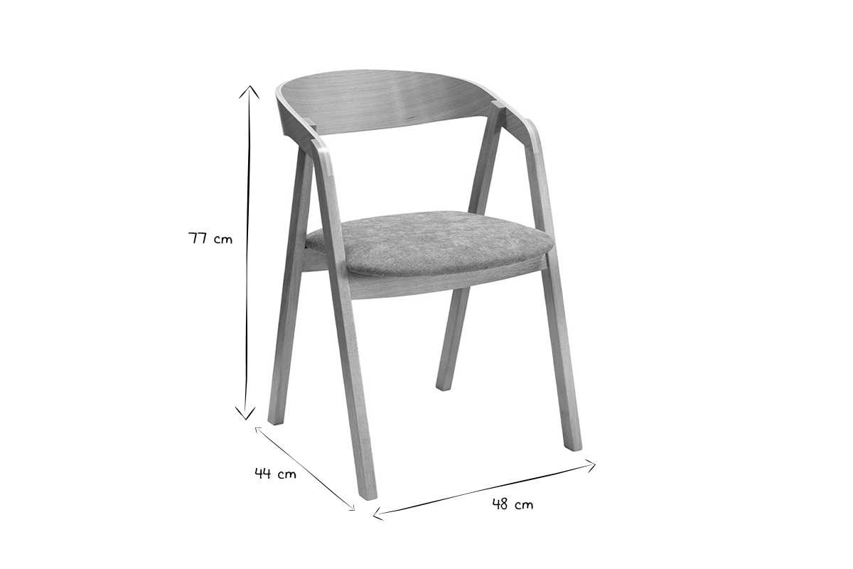 Chaises scandinaves empilables en bois clair chne et tissu effet velours terre brle (lot de 2) LOVA