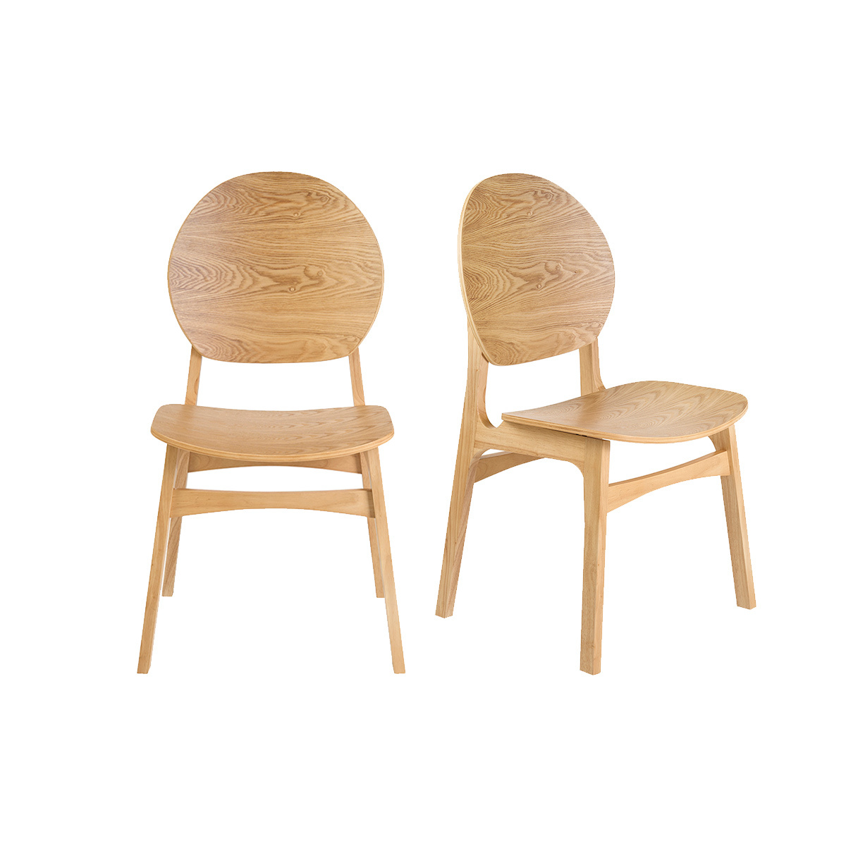 Chaises scandinaves en bois clair (lot de 2) ELTON