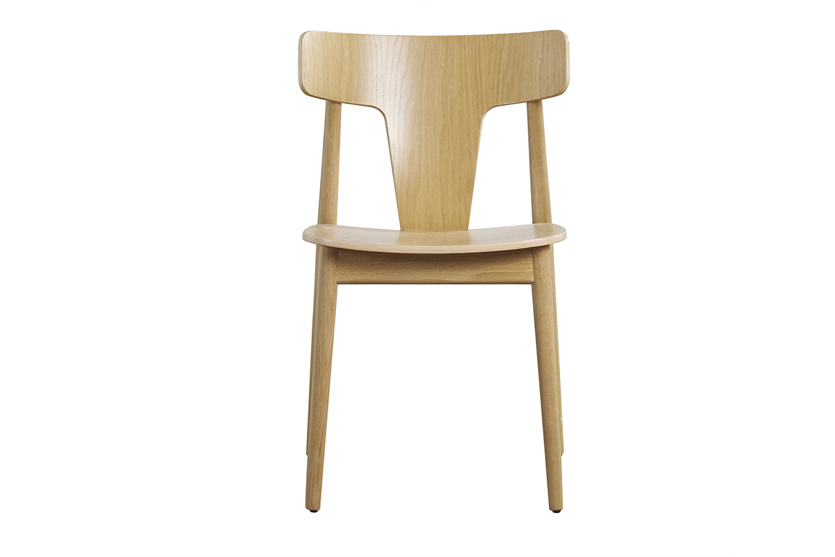Chaises scandinaves en bois clair ch�ne massif (lot de 2) LOUISA