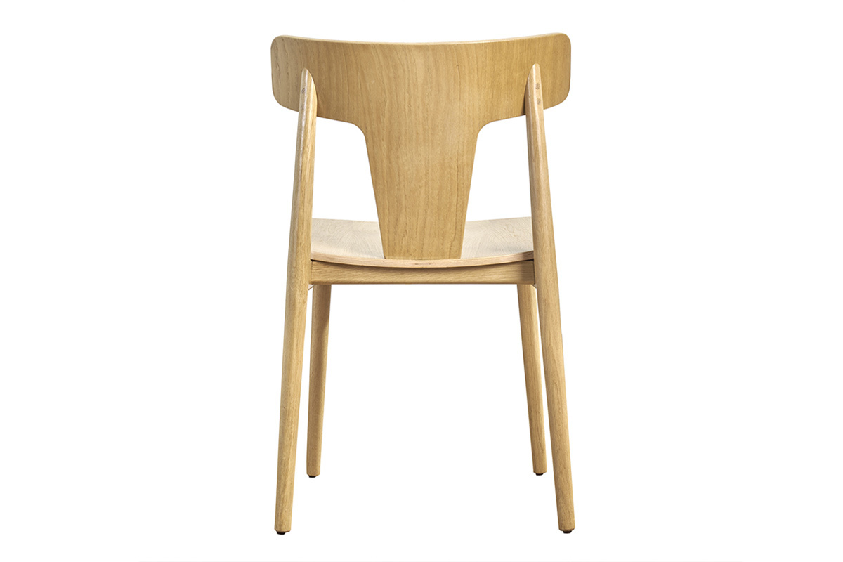 Chaises scandinaves en bois clair ch�ne massif (lot de 2) LOUISA