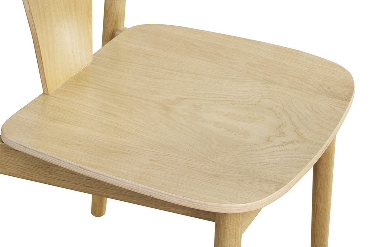 Chaises scandinaves en bois clair ch�ne massif (lot de 2) LOUISA