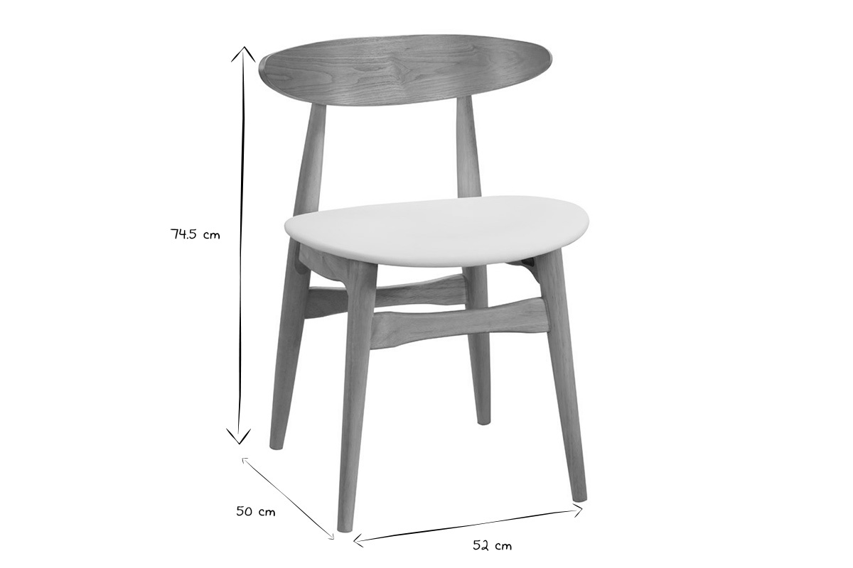 Chaises scandinaves en bois clair et blanc (lot de 2) WALFORD