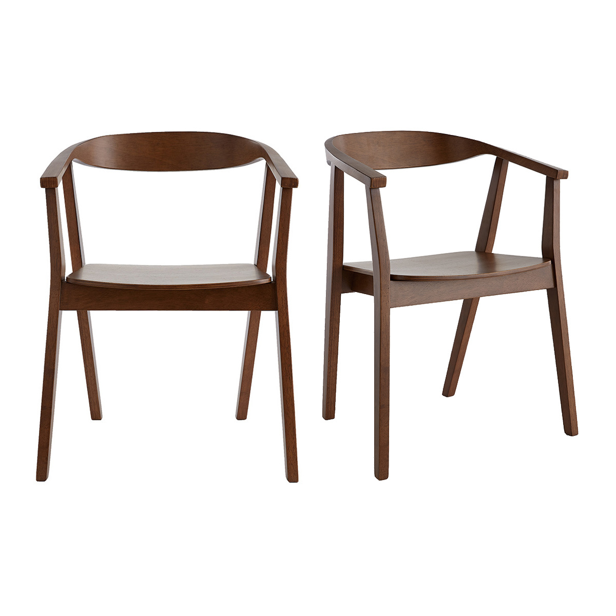 Chaises scandinaves en bois foncé (lot de 2) BAHIA