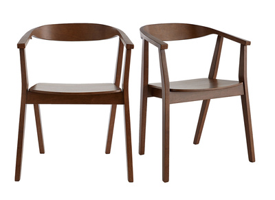 Chaises scandinaves en bois foncé (lot de 2) BAHIA