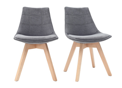 Chaises scandinaves en tissu gris fonc&eacute; et bois (lot de 2) MATILDE