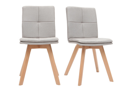 Chaises scandinaves en tissu naturel et bois clair (lot de 2) THEA