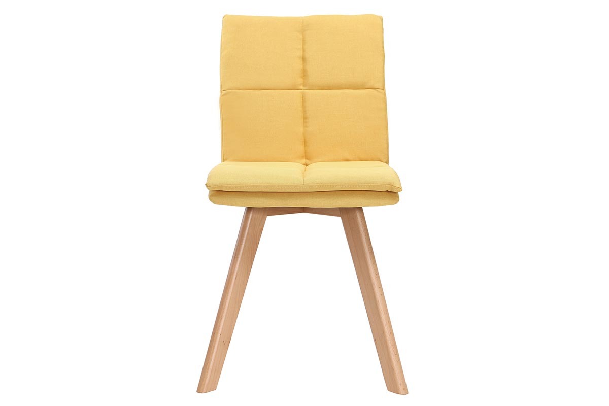 Chaises scandinaves jaune et bois clair (lot de 2) THEA