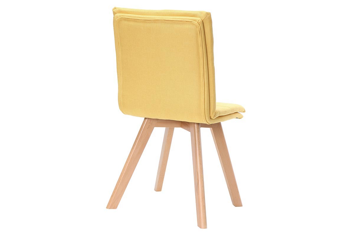 Chaises scandinaves jaune et bois clair (lot de 2) THEA