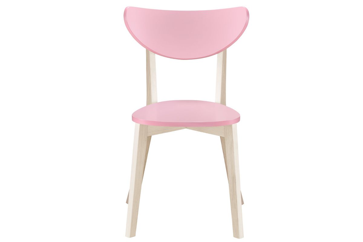 Chaises scandinaves rose et bois clair (lot de 2) LEENA