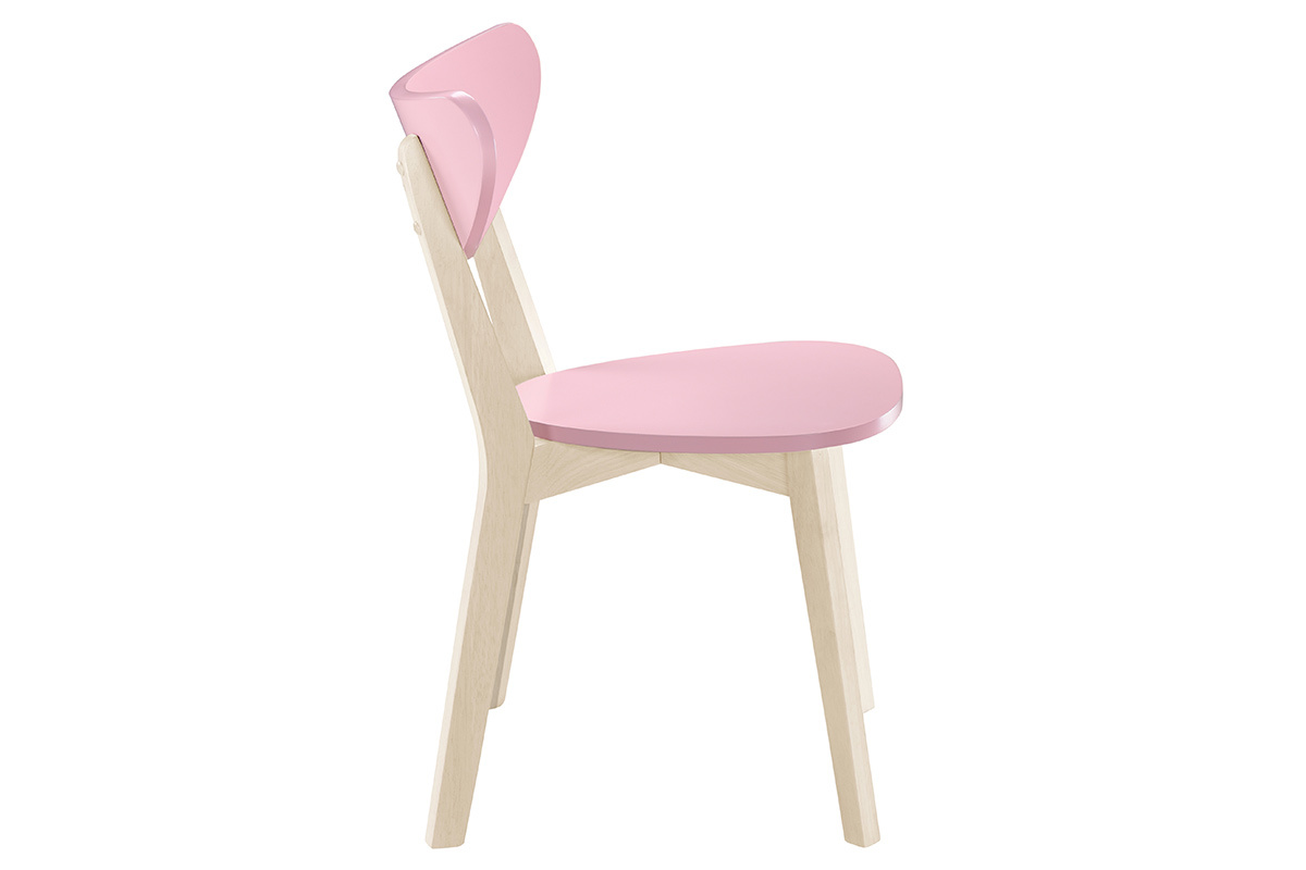 Chaises scandinaves rose et bois clair (lot de 2) LEENA