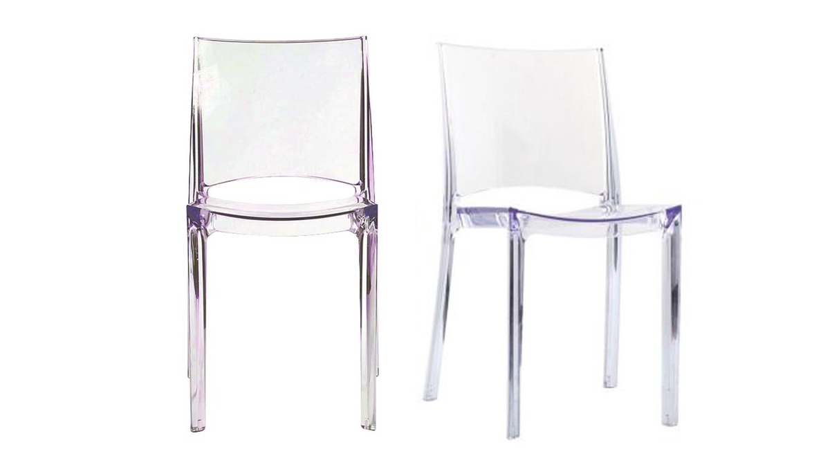 Chaises transparentes empilables design (lot de 2) KALYA