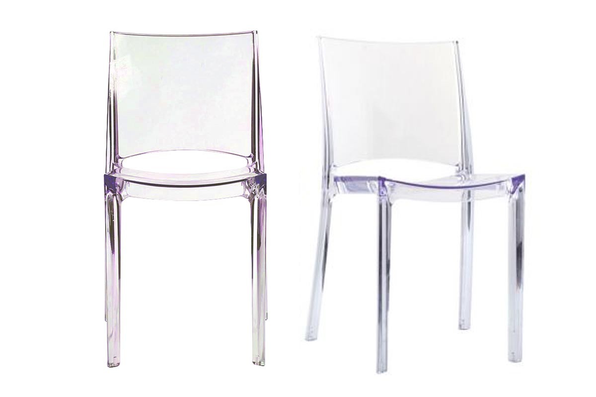Chaises transparentes empilables design (lot de 2) KALYA