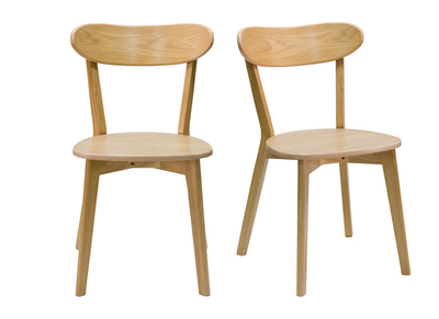 Chaises vintage bois clair chêne (lot de 2) DOVE