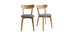 Chaises vintage chêne et assise gris chiné (lot de 2) DOVE