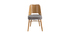 Chaises vintage chêne et assise gris chiné (lot de 2) EDITO