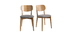 Chaises vintage chêne et assise gris chiné (lot de 2) LUCIA