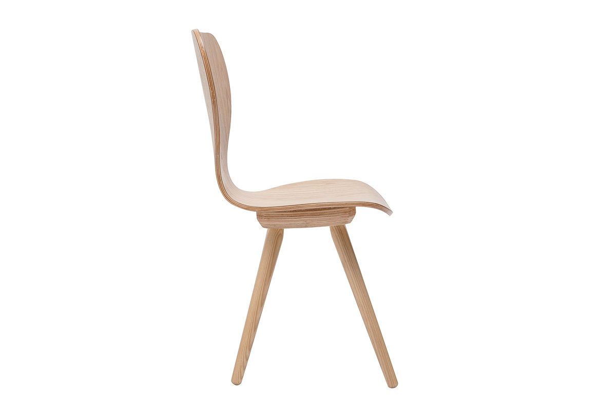 Chaises vintage en bois clair (lot de 2) NORDECO