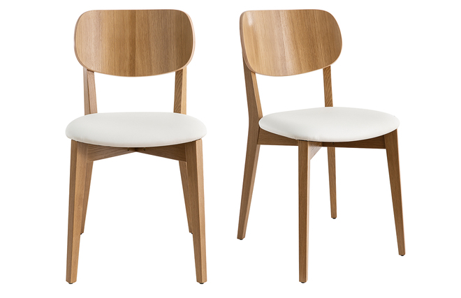 Lot de 4 chaises de salle à manger scandinaves assise rembourré pieds
