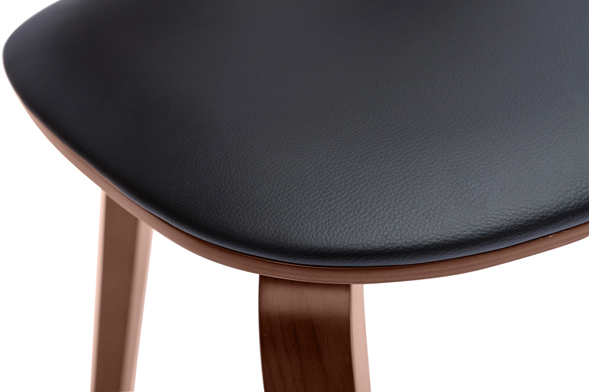 Chaises vintage en bois fonc et noir (lot de 2) BECK