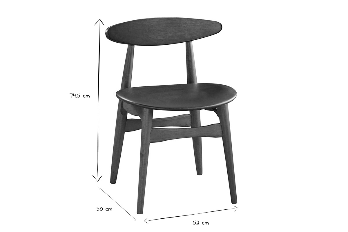 Chaises vintage en bois fonc et noir (lot de 2) WALFORD