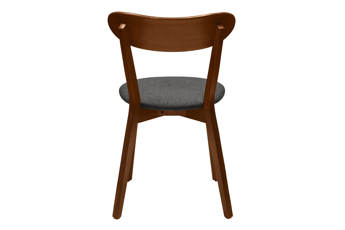Chaises vintage en bois fonc� et tissu gris fonc� (lot de 2) DOVE