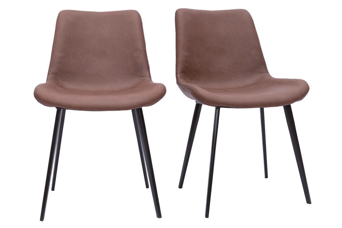 Chaises vintage marron (lot de 2) RIOT