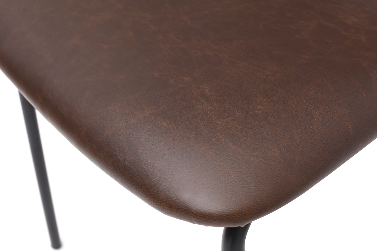 chaises vintage marron fonc� avec pieds m�tal noir (lot de 2) LAB