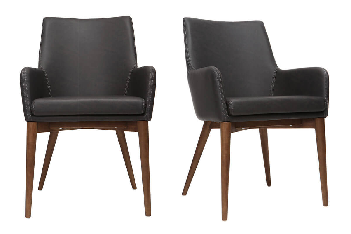 Chaises vintage noir et bois fonc� (lot de 2) SHANA