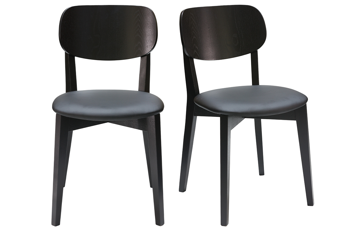 Chaises vintage noires (lot de 2) LUCIA