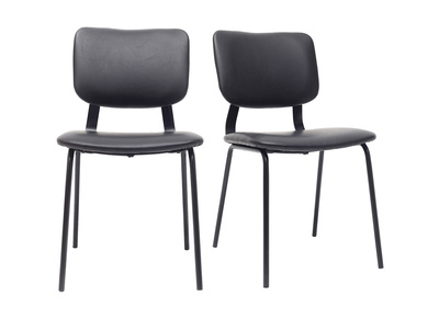 Chaises vintage noires avec pieds m&eacute;tal (lot de 2) LAB