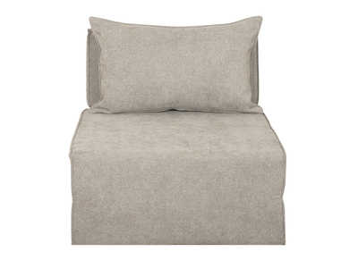 Chauffeuse 1 place convertible en tissu effet velours taupe VICTOR