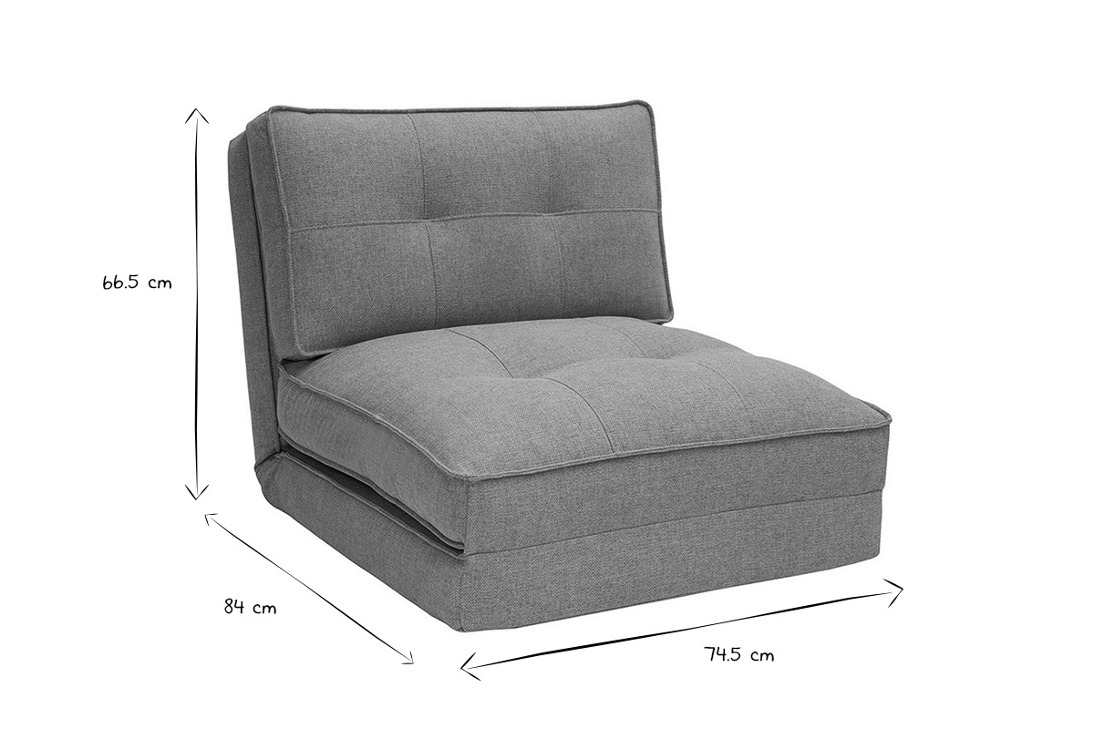 Chauffeuse 1 place convertible en tissu terracotta SALLY