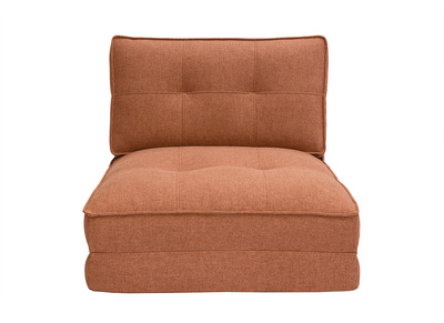 Chauffeuse 1 place convertible en tissu terracotta SALLY