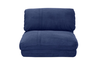 Chauffeuse 1 place convertible en tissu velours côtelé bleu foncé SPENCER