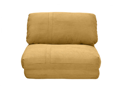 Chauffeuse 1 place convertible en tissu velours côtelé jaune curry SPENCER
